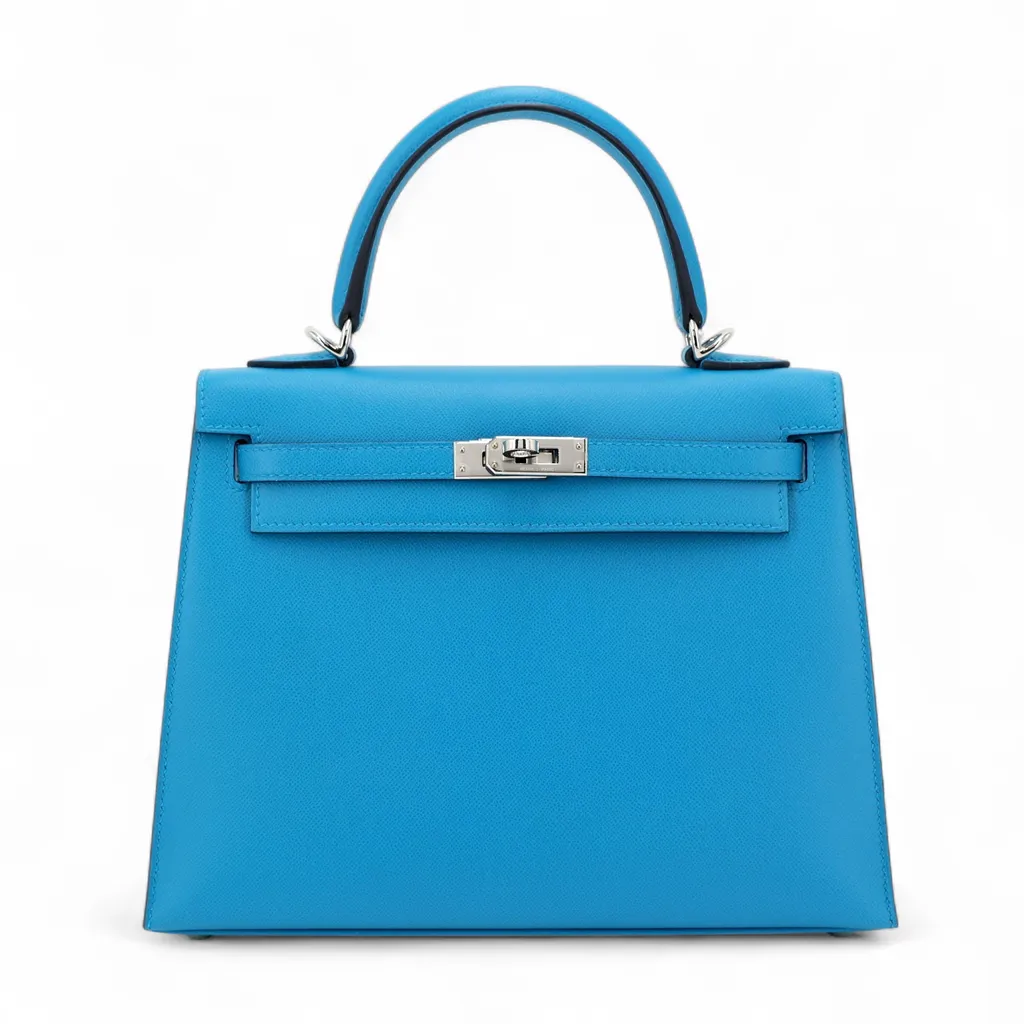 Kelly 25 Sellier Verso Bleu Frida (0F) Bleu Roy (74)