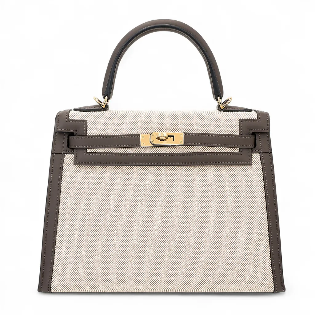 Kelly 25 Sellier Ecorce (4C) Ecru