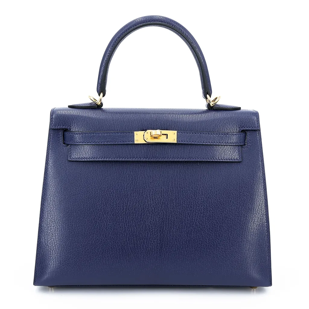 Kelly 25 Sellier Bleu Saphir (73)