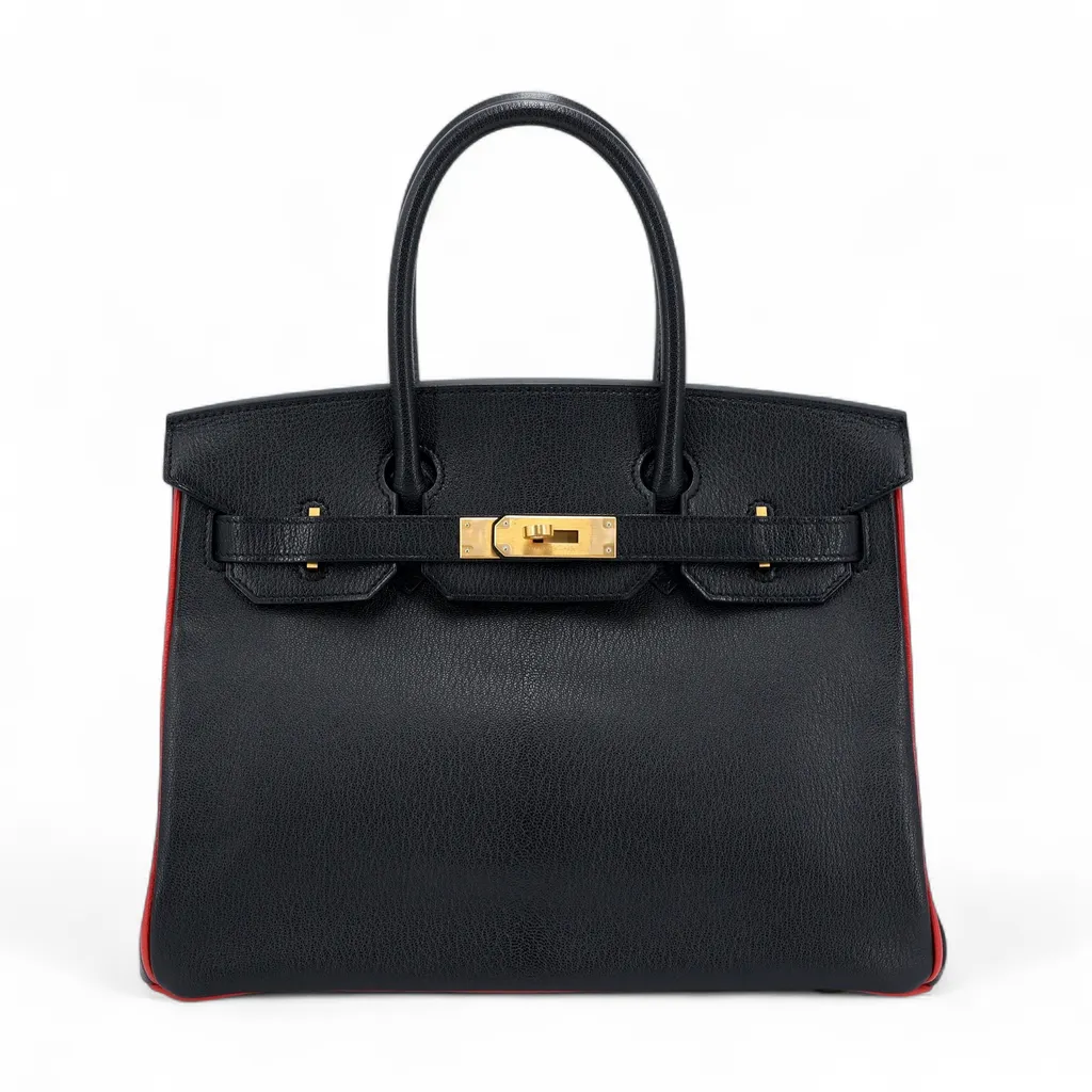 Birkin 30 HSS Noir (89) Rouge de Coeur (S3)