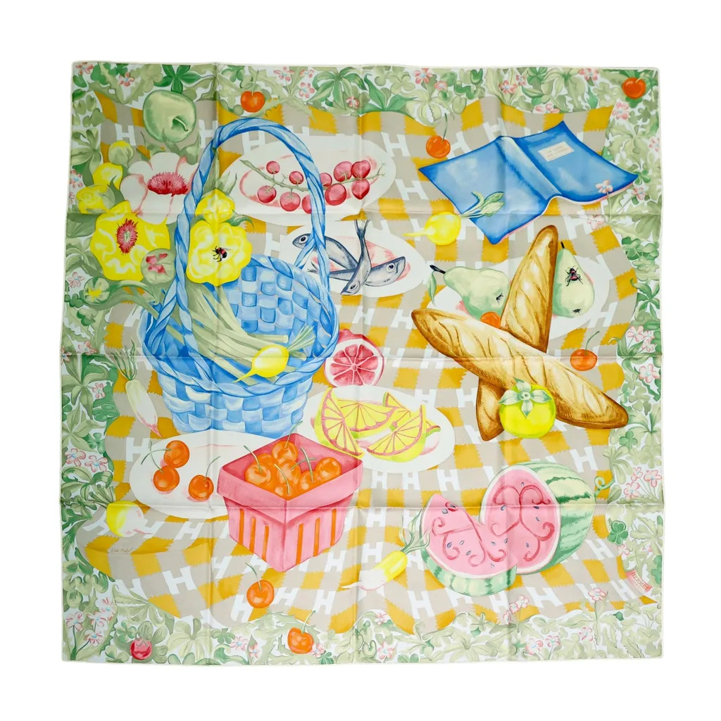 Carre 90 方巾 UN CARRE L'HERBE 綠色