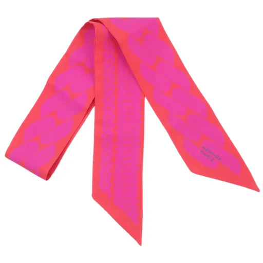 Very Good ( Rank A) HERMÈS Twilly Click Quest Red Silk